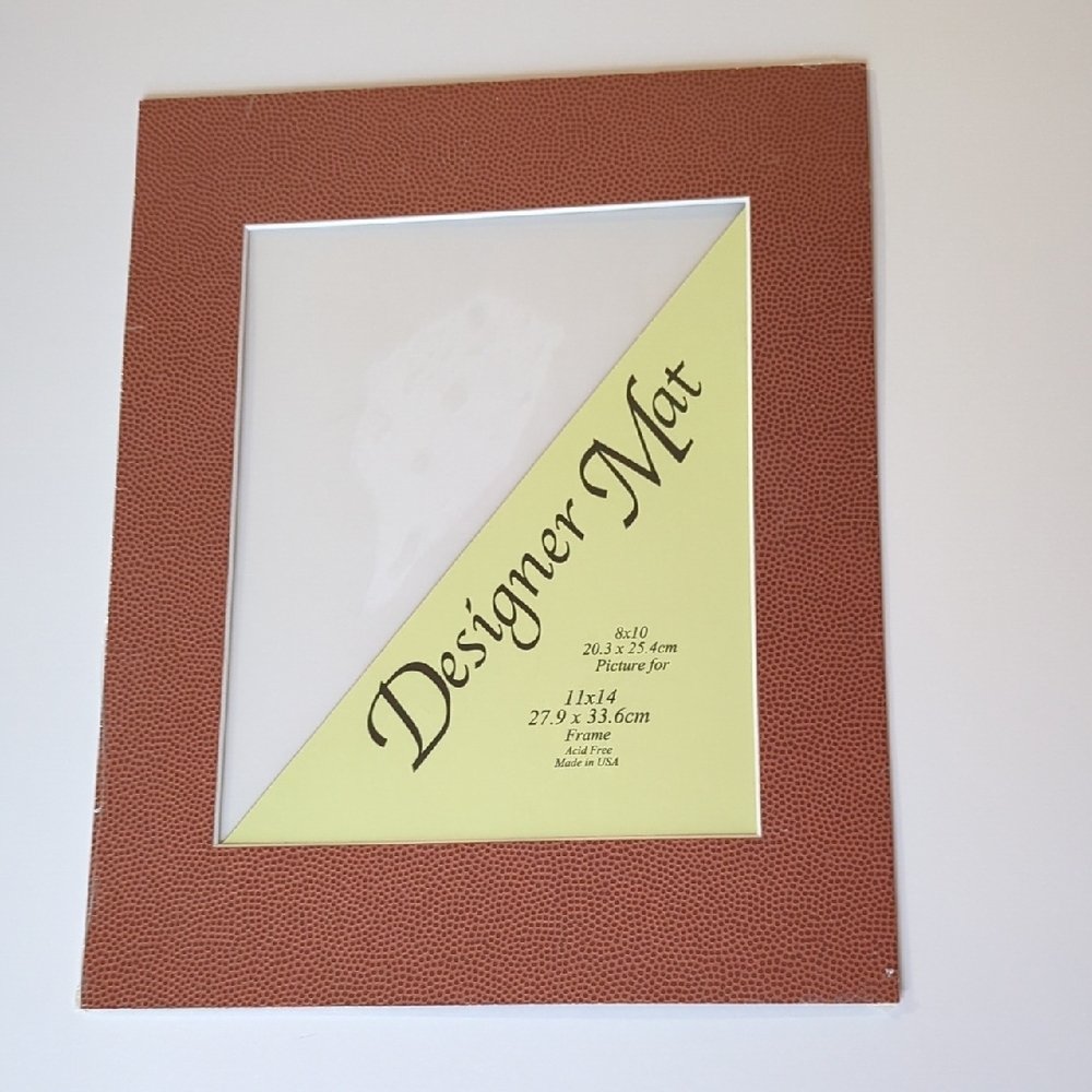 Designer Mat 8 x 10 Football Textured For 11 x 14 Frame Pigskin Design New